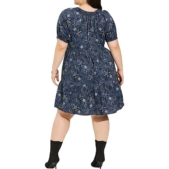 Torrid Blue Mini Dress with Stylish Design - Picture 3 of 10